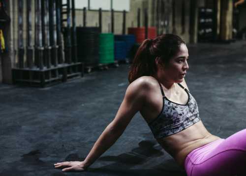 woman sweating in the gym