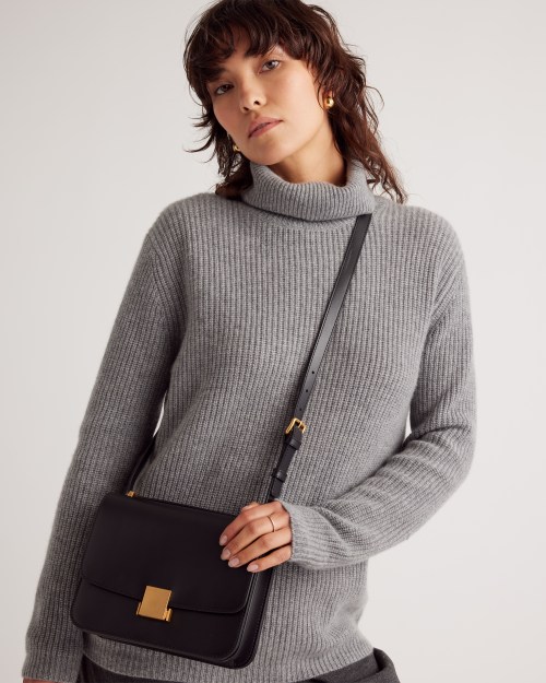 Quince Italian Leather Box Shoulder Bag
