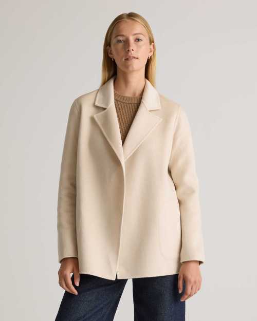 Quince 100% Mongolian Cashmere Double-Faced Open Blazer