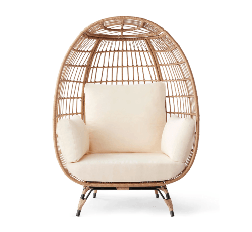 Best Choice Products Oversized Wicker Egg Chair, Ivory