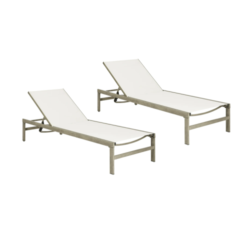 Mainstays Dashwood 2-Pack Outdoor Lounger, Cream