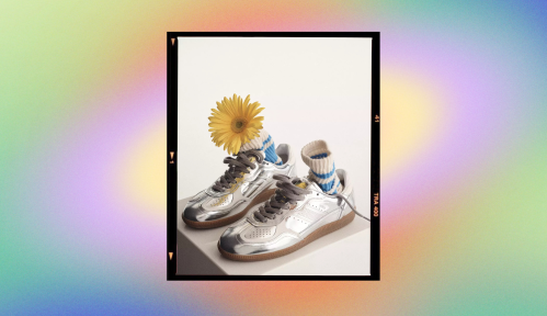silver sneakers