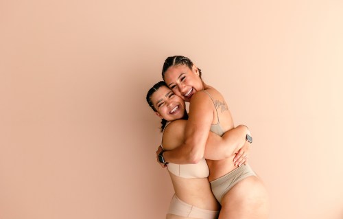 women hugging in thirdlove wireless bras