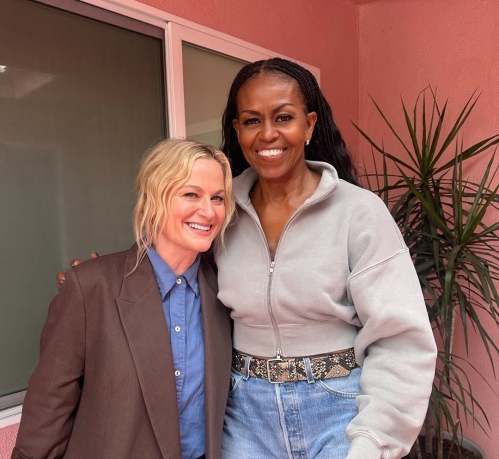 michelle obama and amy poehler for good hand podcast