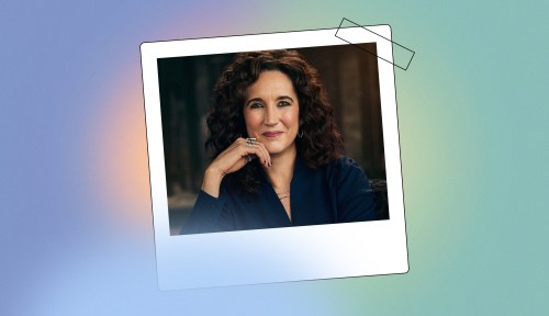 Dr. Alexandra Solomon, a therapist who led the first episode of 'In Practice,' a class on MasterClass against a colorful blue, pink, and green background