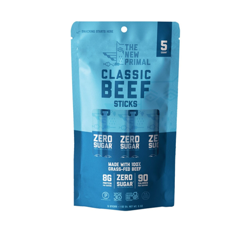 The New Primal Classic Grass-Fed Beef Meat Sticks