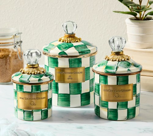 MacKenzie-Childs Set of 3 Enamel Canisters