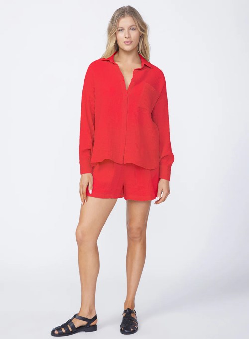 Stateside Gauze Oversized Shirt + Short Set