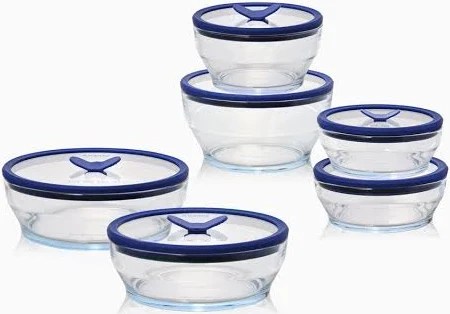 Anyday 12-Piece Glass Round Dish Set
