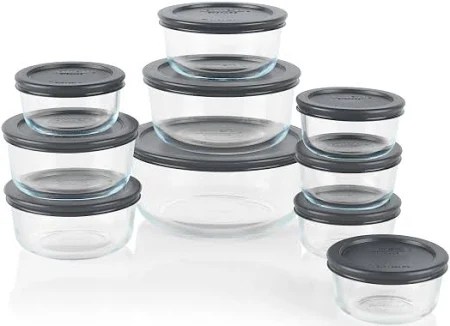 Pyrex Simply Store 20-piece Set with Gray Lids