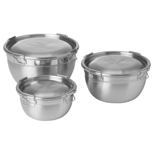IKEA CIKLID Bowl with Lid, Set of 3