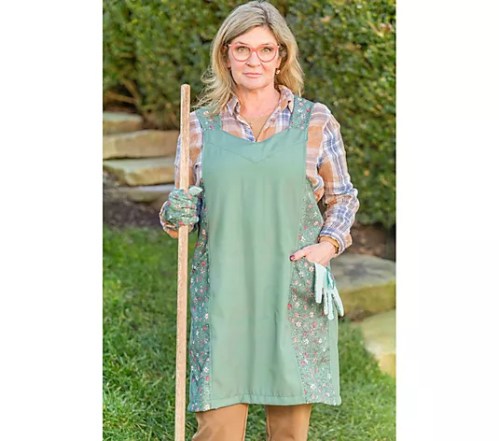 Evergreen Edith Floral Gardener's Full Apron and Gloves