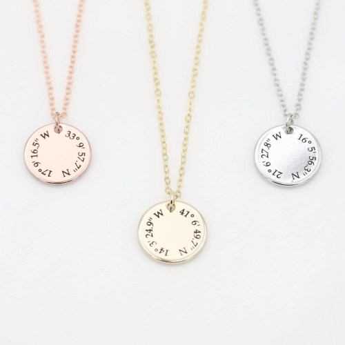 For the fashionista: Etsy Custom Coordinates Necklace