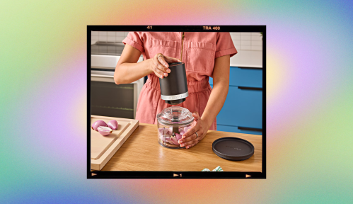 woman using cordless chopper