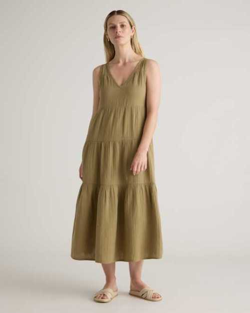 Best breezy: Quince Organic Cotton Gauze Tiered Maxi Dress